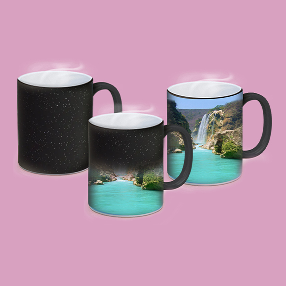 PERSONALIZA CON UN DISEÃO UNICO TU TAZA MAGICA COLOR NEGRO MATE SPARK 11 OZ