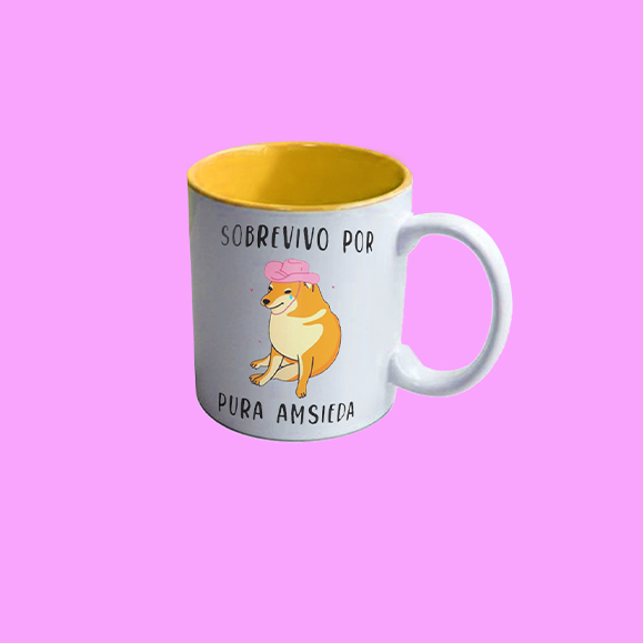 PERSONALIZA CON UN DISEÃO UNICO TU TAZA CERAMICA 11OZ COLOR INTERNO AMARILLA